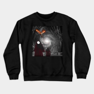 Faceless entities in red cloaks Crewneck Sweatshirt